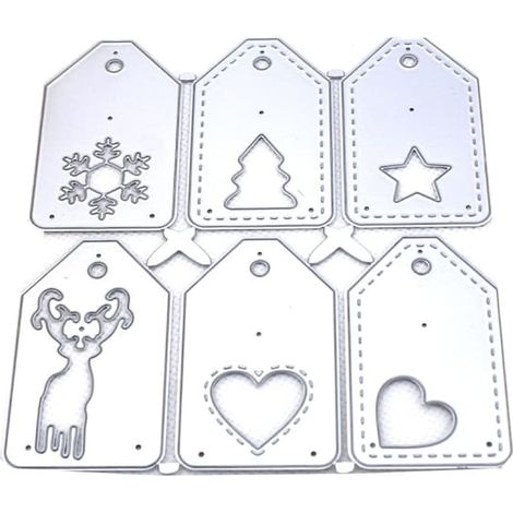 Matrices de découpe en métal pour étiquettes de Noël, scrapbooking, pochoirs, découpes et gaufrage de cartes (1/5)