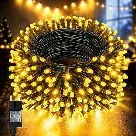 String Lights, 30m 300 LED Waterproof Warm White Christmas Tree Outdoor Light with 6H Timer, Memory Function, 8 Lighting Modes for Garden, Balcony, Wedding (1/5)