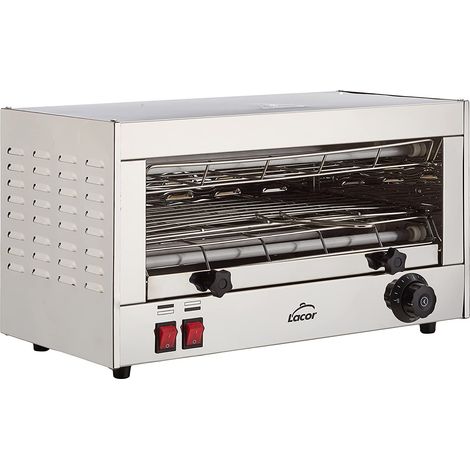 Lacor 69172 Tostador Eléctrico Horizontal Parrilla Simple, Gris, 2400 W