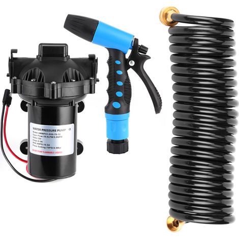 Kit pompa per la pulizia del ponte a 12V, acqua dolce/marina, portata di 5,0 GPM per camper, barche e imbarcazioni. (1/5)