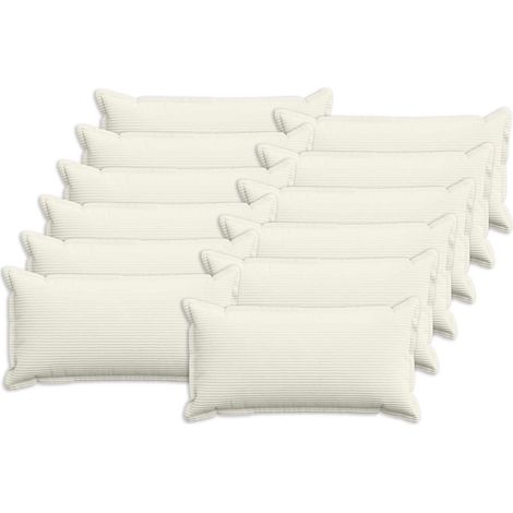 Funda de almohada 12 uds. HOUTEN Crema 40 x 80 cm pana vidaXL