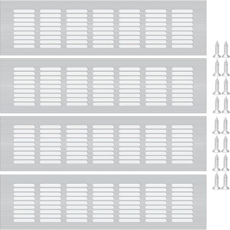 4 jeux de grilles de ventilation en aluminium, 80 x 300 mm, résistantes à la corrosion, faciles à installer (1/5)