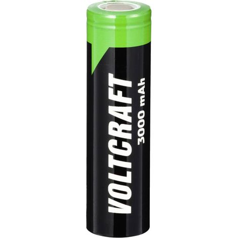 Voltcraft – Pile rechargeable 18650 flat-top Li-Ion 3.6 V 3000 mAh – Autodécharge minimale – Résistance interne faible – Tension stable - MAH 1 PC