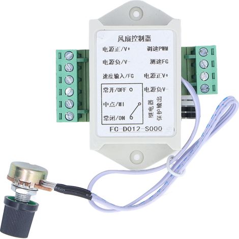 Contrôleur de vitesse de ventilateur avec prise de contrôle de vitesse à 4 lignes pour la ventilation, la dissipation de chaleur et le refroidissement industriel (FC-D012-S000 (12V)) (1/5)