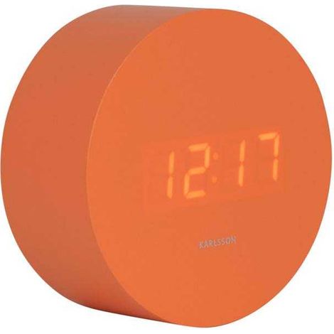 Réveil rond LED en MDF Spry Orange (1/5)