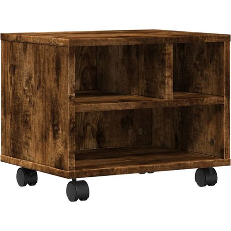 Maison Exclusive - Soporte para impresora con ruedas roble ahumad