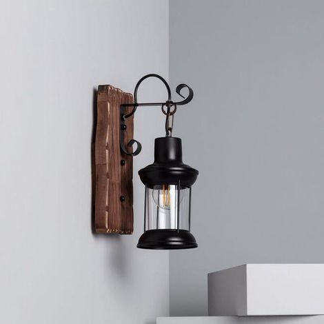 Lampe Murale Bois et Métal Fanala Noir (SKU produit : 96628423 SKU Offre : 25712BD04) (1/4)