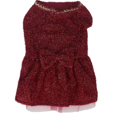 Robe rouge pour animal de compagnie, joli nœud papillon, élastique, respirante et confortable, pour fête, mariage, extérieur (1/4)