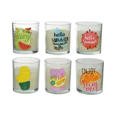 VELA CITRONELA VASO CRISTAL SURTIDA 8X9 CM
