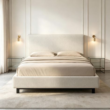 Tête de lit murale capitonnée en lin 140 x 60 cm, tête de lit murale pour chambre (tête de lit murale uniquement) (1/5)