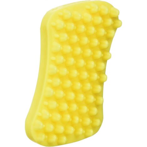 Brosse de toilettage multifonctionnelle Pet + Me pour chien à poil court, jaune (1/3)