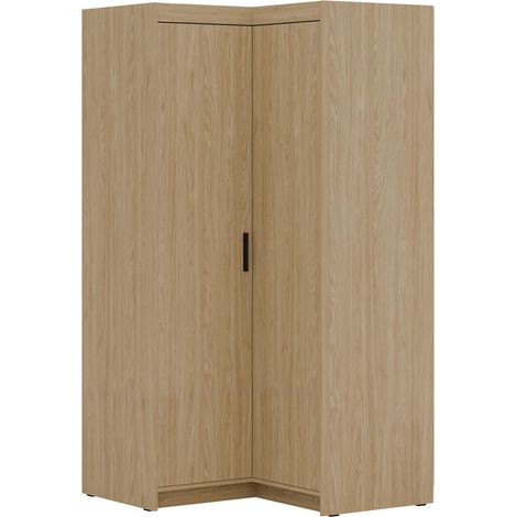 AX LIVING Schrank Modern Eckschrank Geölte Eiche Storicos 97,8 x190,5 x97,8cm