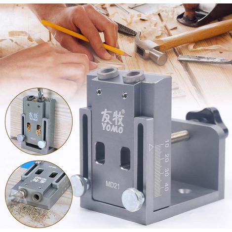 Taschenlochschablonen-Set, Taschenlochschablone Lochsäge 12-45 mm Bohrschablone Dübel Lochbohrer für die Holzbearbeitung Schrägloch-Positionierer für die Holzbearbeitung (1/5)