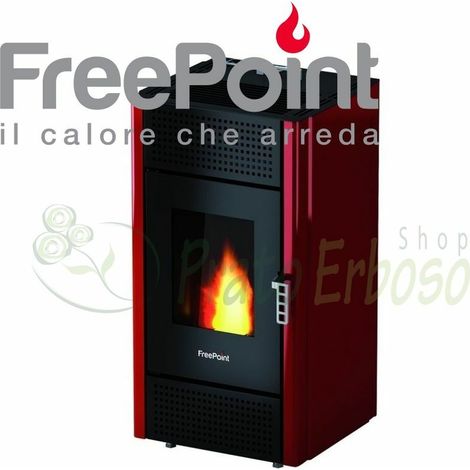 Leonora - Stufa a pellet da 7 Kw rossa