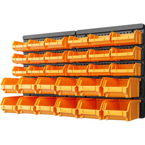 Kit cajas de almacenaje 32 pzas paneles de pared amarillo negro (1/5)