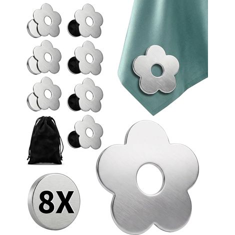 LAOYE Pinzas para manteles de exterior, 8 unidades, de acero inoxidable, resistentes, para todo tipo de mesas, jardín, balcón e interiores - aprox. 56 g (Flor) (1/5)