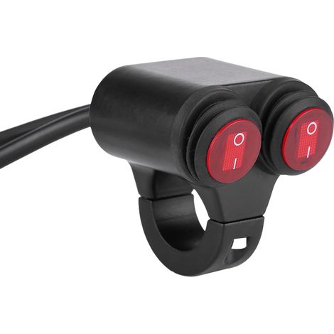 22-mm-Universal-Motorradlenkerschalter mit Doppelknopf für Scheinwerfer, Bremslicht, Nebelscheinwerfer, Hupe, Modell C (1/4)