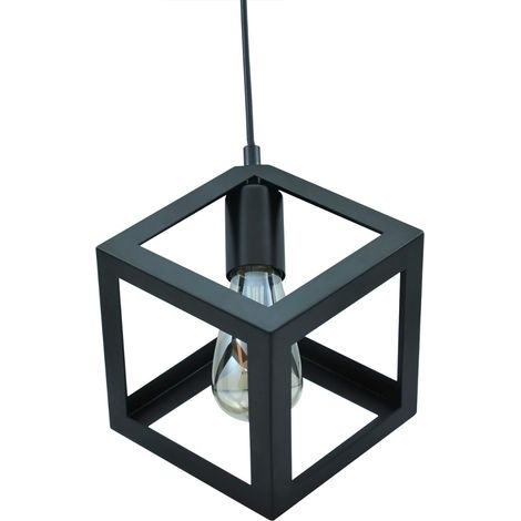 Lampada a sospensione Polux Sweden nera E27 in metallo (1/5)
