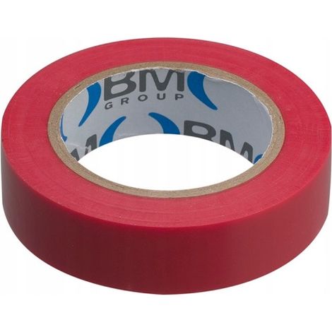 Cinta aislante eléctrica de 25 m x 19 mm, color rojo. (1/5)