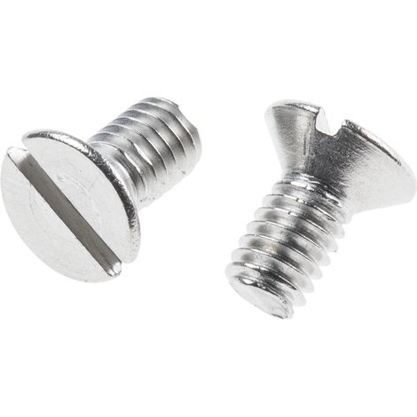 Vis à métaux RS PRO M4 à tête Fraisée fendue en Acier Inoxydable, 8mm ( Prix pour Sachet de 100 )