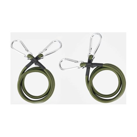 Cordon élastique avec crochet à clip, mousqueton, connecteur de corde de rivière, accessoires, cordon de montage vert armée de 3/8" de diamètre, crochet argenté (vert armée, 36", paquet de 2) (1/5)