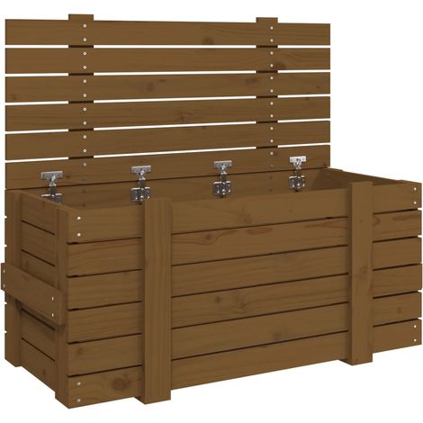 Maison Exclusive - Caja almacenaje madera maciza pino marrón miel