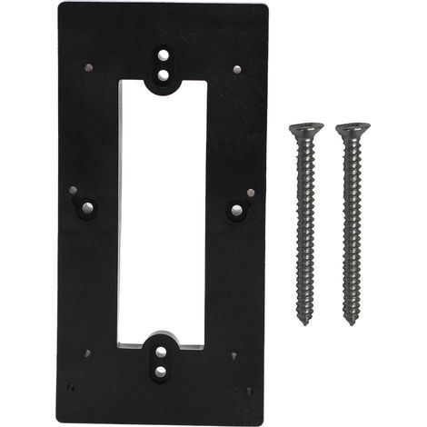 Support mural multifonction pour sonnettes de porte, fixation souple universelle compatible avec la plupart des marques, couleur noire. (1/5)