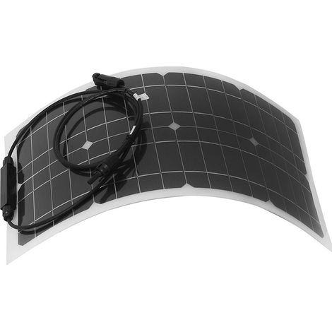 Panel solar flexible y portátil de 25 W para autocaravanas, barcos y actividades al aire libre. Material de la célula solar: 54 x 28 cm, peso: 560 g.