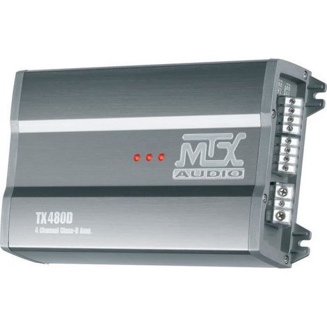MTX TX480D Amplificateur 12V 4 Canaux Classe-D 4x80W RMS en Aluminium (1/3)