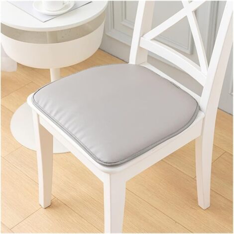 Set of 1 Leather Kitchen Chair Cushion, Waterproof Seat Cushion, Soft and Durable Chair Pad (Color : Light gray, Size : 43x40cm) (1/3)