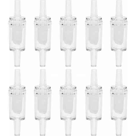 10pcs Aquarium Pompe à Air Clapets Anti Retour Une Voie clapet Anti Retour d'aquarium réservoir de Poissons oxygène Pompe à air soupape de retenue (Blanc)