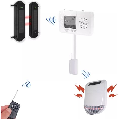 Kit barrières infrarouges solaires sans fil longue distance 900m (1B) – Alarme extérieure solaire + carillon (DA600+) (1/5)