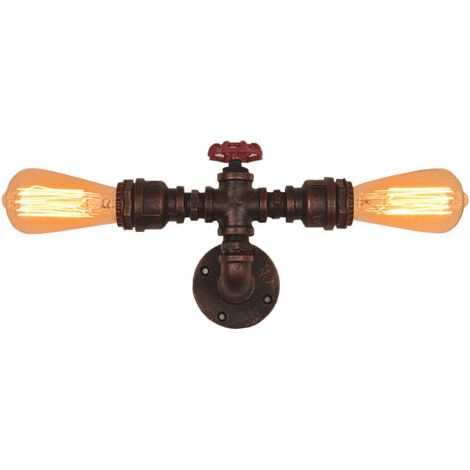 Rétro eau Vintage Light Pipe Rétro Nostalgie Industrial Wall Lamp Decor Wall Light Sans Ampoule