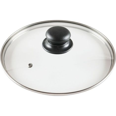 Coperchio in vetro con bordo in acciaio e manico in plastica, valvola vapore (1/5)