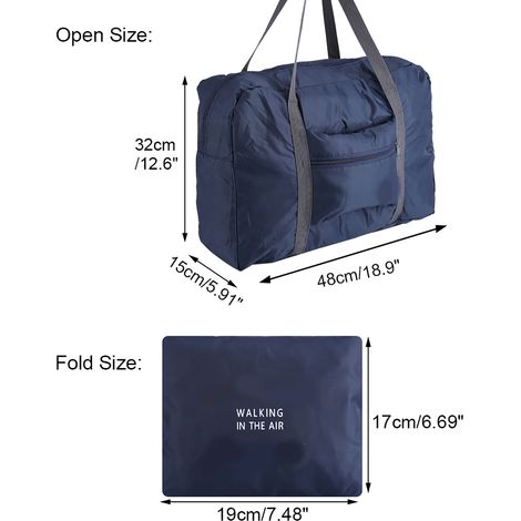 Große, faltbare Reisetasche, Handgepäck, Aufbewahrungstasche, Organizer, Dunkelblau (1/4)