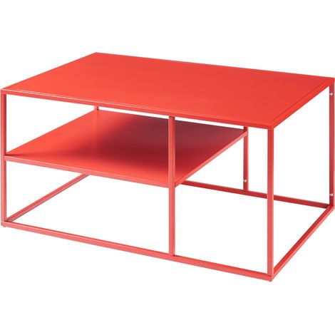 Mesa de centro/consola/auxiliar rectangular para salón 45 x 90 x 60 cm roja 030010861