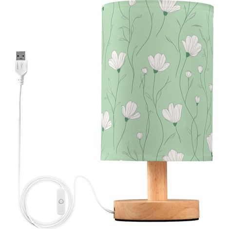 Lampes de table nuit blanches style dessin animé floral pour (1/5)