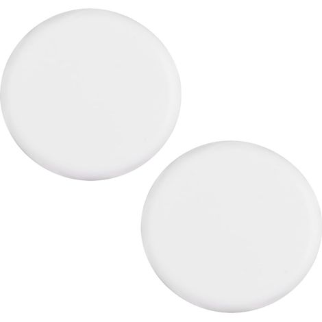 Lot de 2 plaques murales rondes en plastique sans vis de 9 cm - Plaques adhésives électriques pour trous muraux, fils exposés (blanc) (1/5)