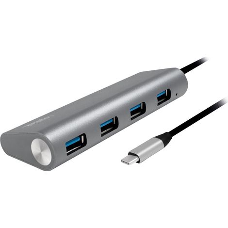 LOGILINK USB3.1 Typ-C Hub UA0309, 4x USB-A, Aluminium (1/5)