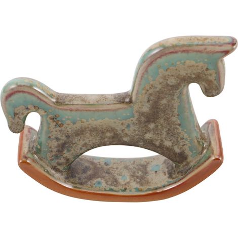 Cheval à Bascule en Céramique 10,3 Cm Figurine Équestre Décorative Chinoise Feng Shui pour Nouvel an 2026 Statue du Zodiaque Cheval Base Stable, Ornement de Table pour Salon (1/5)
