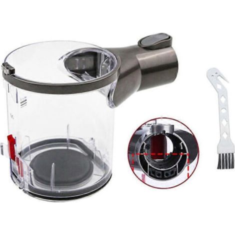 Staubbehälter für Staubsauger V6, DC58, DC59, DC62 und DC74 – Staubsauger-Ersatzteile: Staubbehälter Typ B mit Anschluss und Bürste