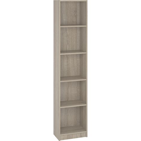 Bibliothèque / Etagère coloris chêne cortez - Hauteur 180 x Longueur 39 x Profondeur 25 cm -PEGANE-