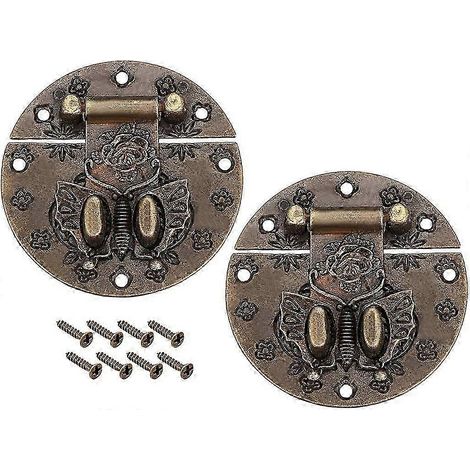 2 ensembles de boîtes en bois rectangulaires avec fermoir et loquets de style bronze, 59 mm. (1/4)