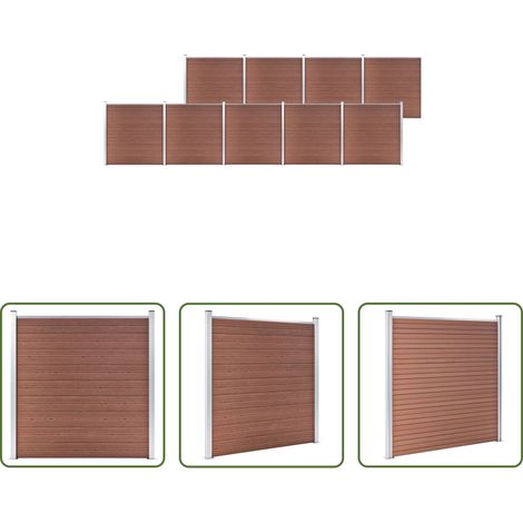 vidaXL Holzmaserung - Gartenzaun WPC 1564x186 cm Braun