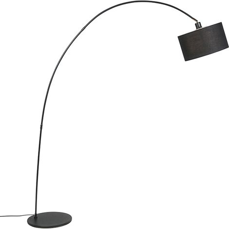 QAZQA Smarte moderne Bogenlampe schwarz inkl. WiFi G95 - Vinossa