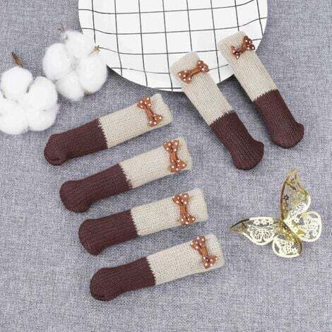 NALOOKAMIC  Chaussettes de Meubles Tricot Laine 32PCS Coussins de Chaise Jambe Tapis Protecteur Patins Antidérapants pour Meubles Chapeaux de Table Couverture