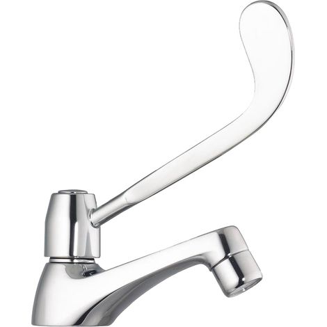 Rubinetto bagno cromato collo cigno a leva clinica per lavabo