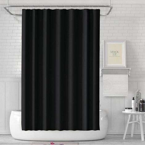 Duschvorhang 180x200 Schwarz Wasserdicht Anti-schimmel, Waschbar PEVA Curtain (1/5)