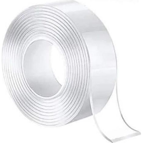 Cinta adhesiva (transparente) - Ultra resistente - 2 mm x 3 cm x 3 m - Transparente - Reutilizable - Multiusos (1/2)