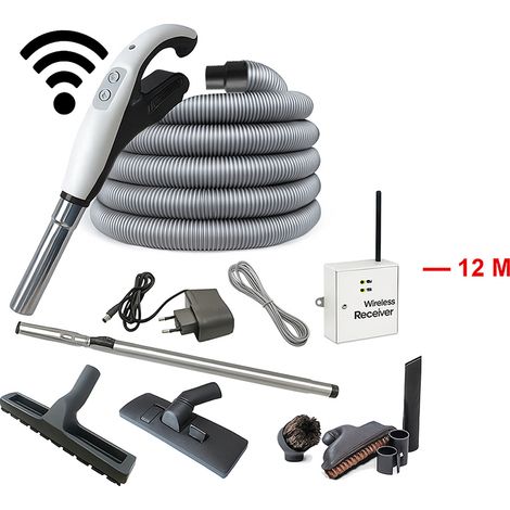 Kit 8 accessoires + 1 flexible universel on/off type ALDES avec poignée amovible - longueur au choix (de 6 à 15m) - 12m